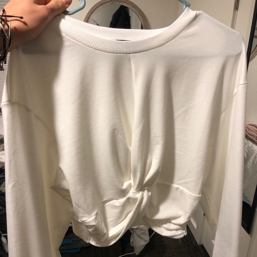 White cropped sweater